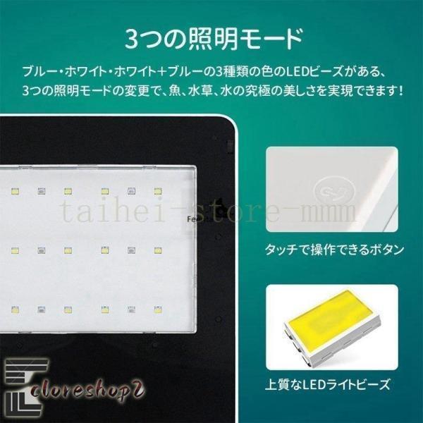 アクアリウム 水槽セット 観賞魚飼育セット 19L 家庭用 アクアポニックス グラス タッチスクリーン LEDライト ３つ照明モード エアーポンプ フ_4