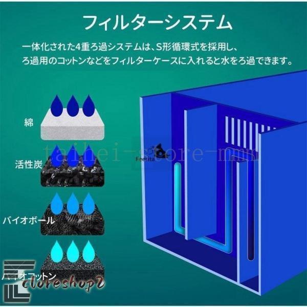 アクアリウム 水槽セット 観賞魚飼育セット 19L 家庭用 アクアポニックス グラス タッチスクリーン LEDライト ３つ照明モード エアーポンプ フ_6