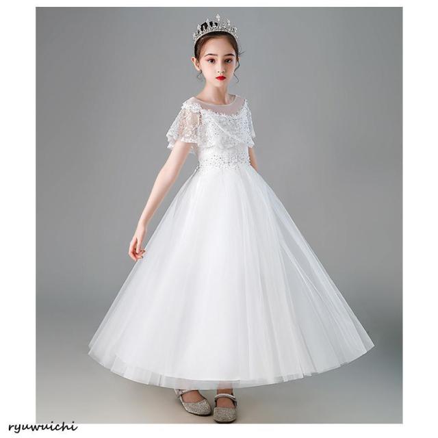 ドレス ワンピース ピアノ 子供 キッズ 入学式 可愛い 結婚式 演奏会 発表会 安い ロング 水色 半袖 おしゃれ 春 夏 120 130 140 150 160_12