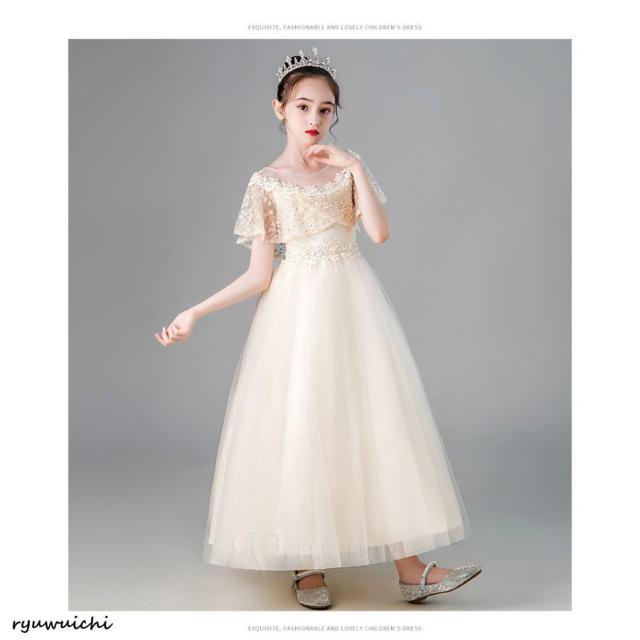 ドレス ワンピース ピアノ 子供 キッズ 入学式 可愛い 結婚式 演奏会 発表会 安い ロング 水色 半袖 おしゃれ 春 夏 120 130 140 150 160_14