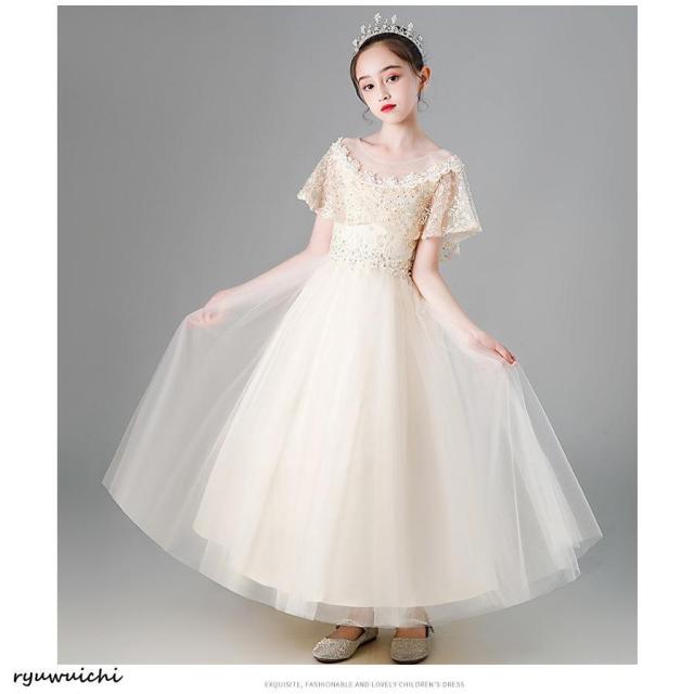 ドレス ワンピース ピアノ 子供 キッズ 入学式 可愛い 結婚式 演奏会 発表会 安い ロング 水色 半袖 おしゃれ 春 夏 120 130 140 150 160_15