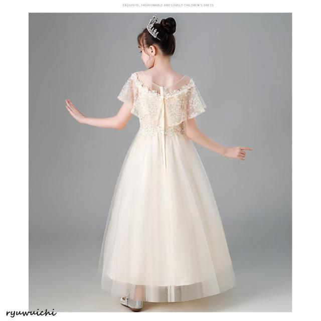 ドレス ワンピース ピアノ 子供 キッズ 入学式 可愛い 結婚式 演奏会 発表会 安い ロング 水色 半袖 おしゃれ 春 夏 120 130 140 150 160_18