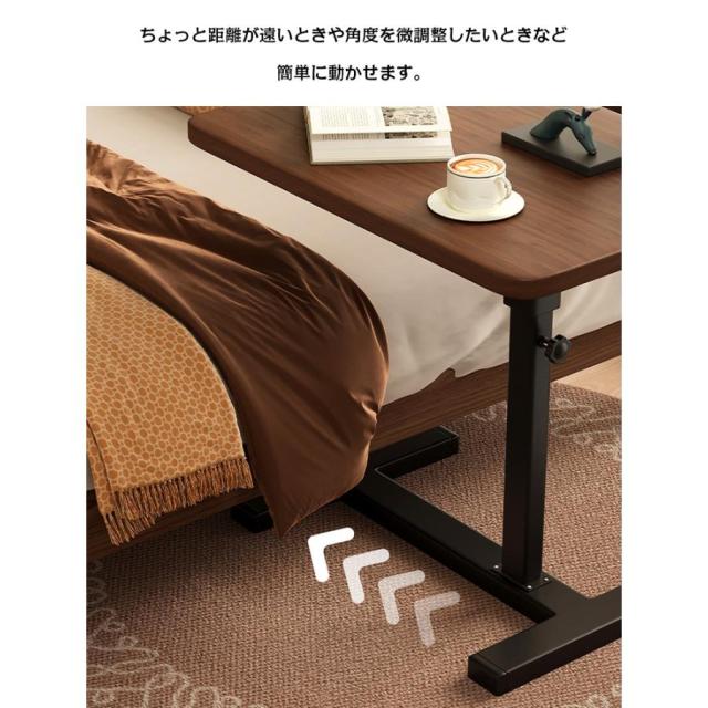サイドテーブル 昇降式 キャスター付き 高さ66?106cm 北欧 キャスター ブラック 白 スチール ベッド横 デスク 玄関 回転 おしゃれ 昇降式 食事_4