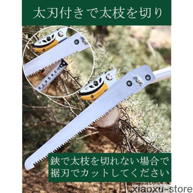 高枝切りバサミ 3WAY 高枝のこぎり 伸縮式 高枝切鋏 枝切り用 果物摘み 伸縮式高枝ノコギリ 高所作業 枝切り鋸付き_7