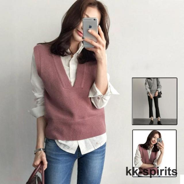 春秋冬 ニットベスト レディースニットベスト ビジネス セーター カジュアル Vネック シンプル 洗える ビジネスベスト 女性 インナー ニットチョッキ