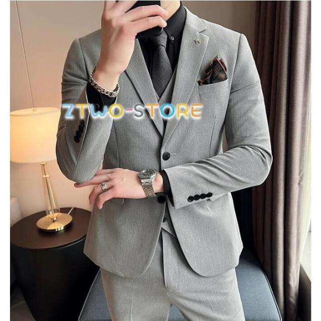 スリーピース 演奏会 春新作 おしゃれスーツ メン タキシード 「品質