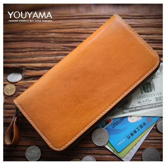 財布 長財布 メンズ レディース 本革 レザー 無地 トリプルファスナー