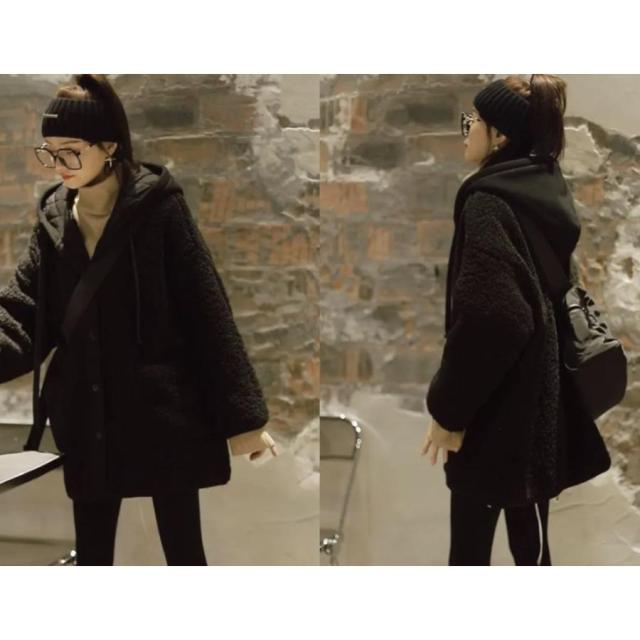 コート フード レディース 秋冬 アウター ロングコート ツイード 大きいサイズ ブルゾン 羽織 防寒 厚手 暖かい ゆったり 体型カーバー 冬コート ポケット付き