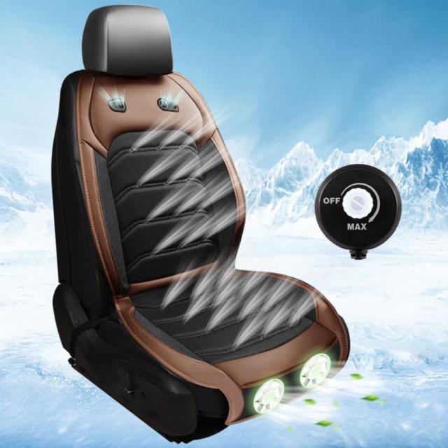 シート ベンチレーション 後付け 車 シートクーラー クールカーシート 【10秒急速冷却/24個送風口 立体通気孔】 カーシート 冷風送風 背中/座面 無段階風量調整