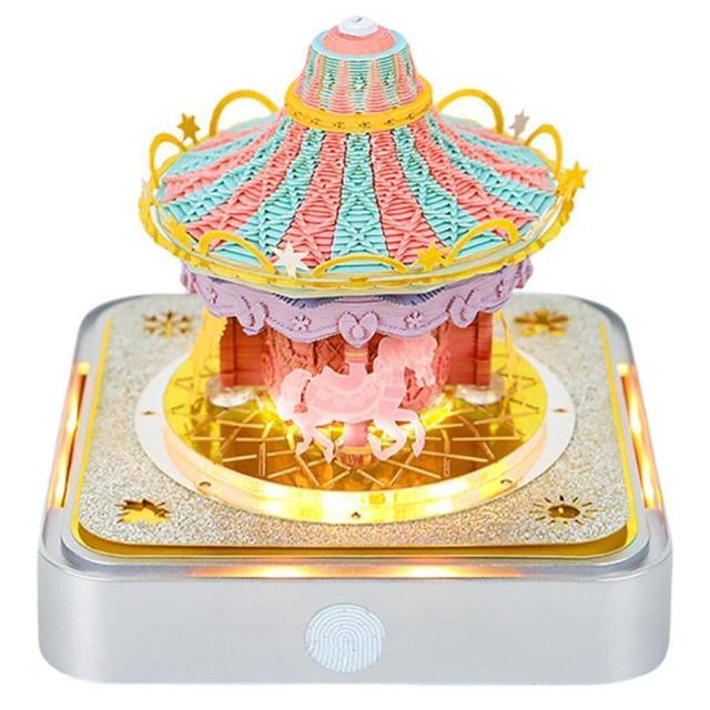 3D スカイ キャッスル ガーデン カレンダー付き 2025 芸術的なメモ帳 タイムピース カレンダー 2025 メモ アート カレンダー 2025年立体視3Dカレンダー ライト付