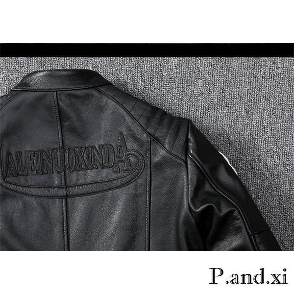 ライダースジャケット メンズ 本革 ハイネック シングル レザー