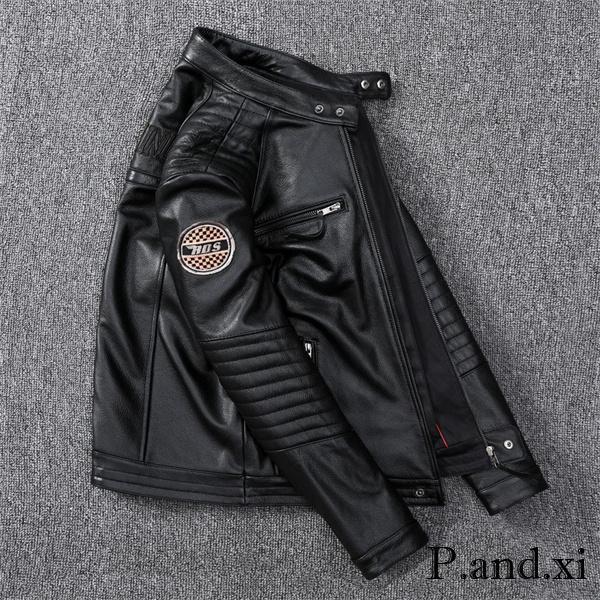 ライダースジャケット メンズ 本革 ハイネック シングル レザー