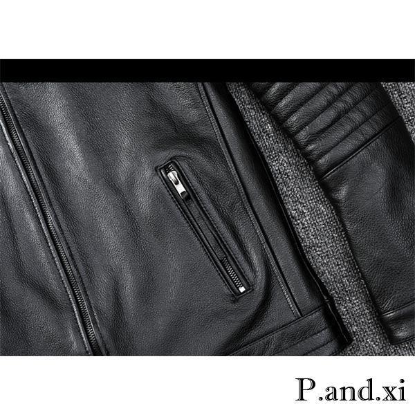 ライダースジャケット メンズ 本革 ハイネック シングル レザー