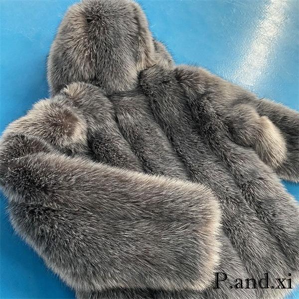 フェイクファーコート レデイース ボアコート フード付き ファーコート