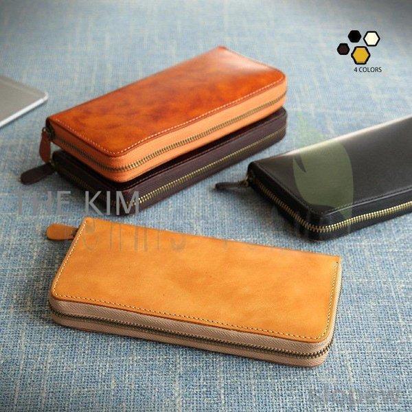 新品 多機能 長財布 ヌメ革 本革 レザー メンズ 財布 大容量 ロングウォレット ラウンドファスナー 長財布 LLQB-0002