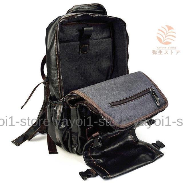 本革 リュックサック ファション 撥水 メンズ レザー バックパック 14