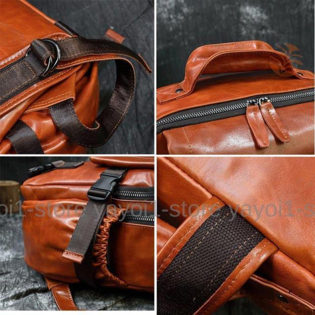 本革 リュックサック ファション 撥水 メンズ レザー バックパック 14