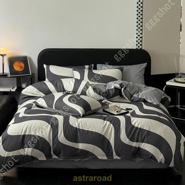 布団カバーセット シングル 3点セット 4点セット ダブル 掛け布団カバー フラットシーツ 枕カバー 幾何柄 北欧 おしゃれ かわいい 洋式 ベットカバー 丸洗いOK