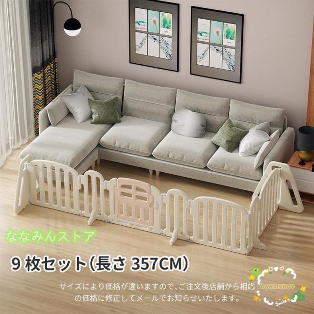 ベビーサークル ベビーゲート 折りたたみ ベビーフェンス ベビーガード パーテーション 置くだけ ペットゲート ドア付き ロングパネル おしゃれ 二重保護_14