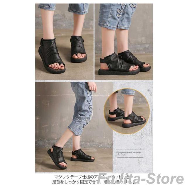 シューズ サンダル ナチュラル ファッション 春 本革 レザーサンダル