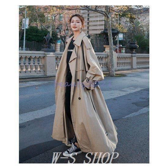 ロングトレンチコート大きいサイズレディースマキシ丈コート卒業式春ロングロングトレンチコート2022春服グレーロング