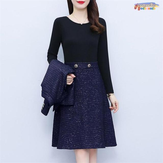 2点セット レディース ワンピース スーツ 長袖 セレモニー ママ母 入学