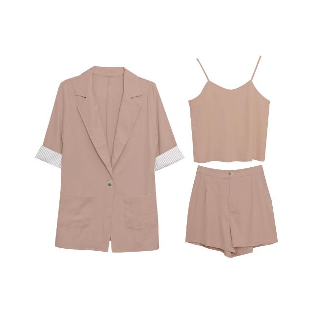 セットアップ レディース スーツ 春 夏 春夏 黒 ジャケット 3点セット