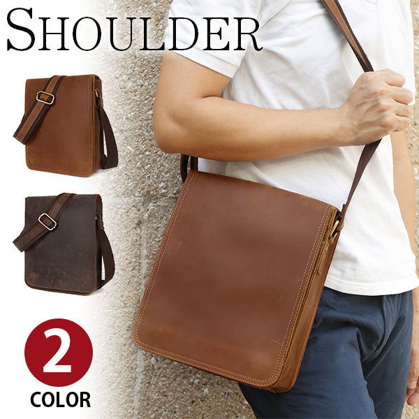 【爆買】 ショルダーバッグ 人気型 耐久性牛革 本革レザー ヌメ革 経年変化 メンズ メッセンジャーバッグ 斜めがけ ipad収納 通学 通勤鞄 軽量実用 自転車かばん 父の日ギフトpt