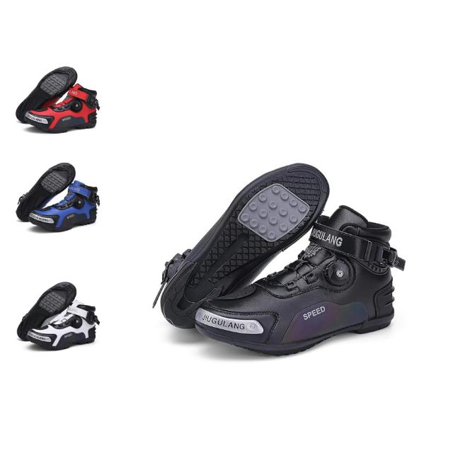 バイクシューズ メンズ用オートバイ保護ブーツ ライダーブーツ オフロードブーツ レーシングブーツ 強化防衛性 耐衝撃 耐摩擦 滑り止め 防水 3E