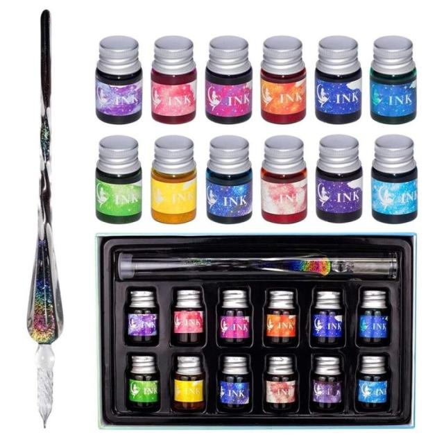 ガラスペン インクセット インク付き セット 初心者 硝子ペン 万年筆