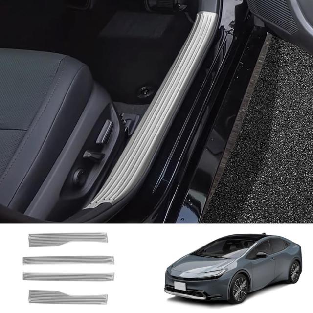 新型 トヨタ プリウス 60系 スカッフプレート サイドステップガード PRIUS 60系 カスタム パーツ ステンレス サイドステップガーニッシュ 傷防止 車体保護