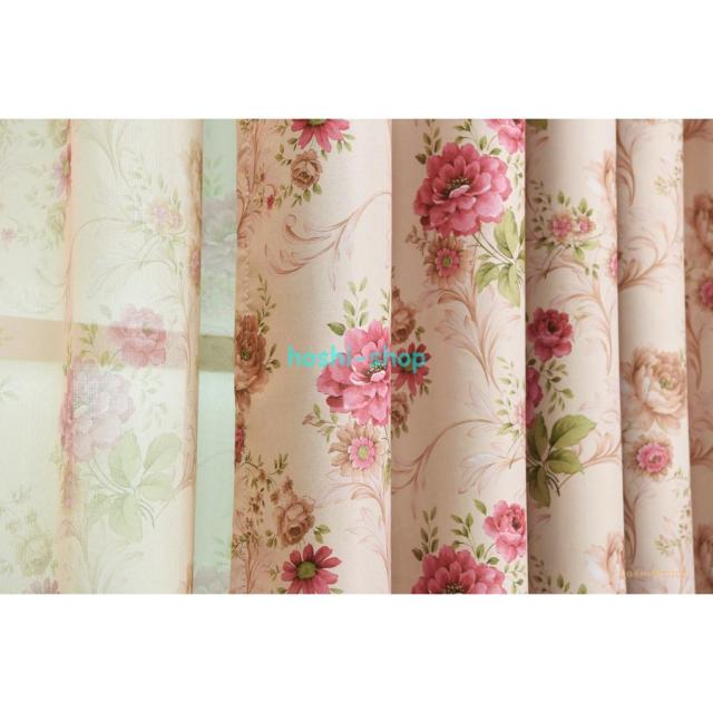 一体型カーテン4枚セット両開き立体 刺繍レースカーテン遮光送料無料