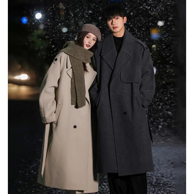 韓国 ロングコート レディース ロング丈 膝下 アウター コート 韓国 ドラマ風 メンズ チェスターコート ロングコート ベルト 秋 冬 暖かい トレンチコート カップル お揃い 女性 カップル リンクコーデ カップル ペア ゆったり 大きいサイズ オーバーシルエット 暖か 厚手 韓国 ロングコート レディース ロング丈 膝下 アウター コート 韓国