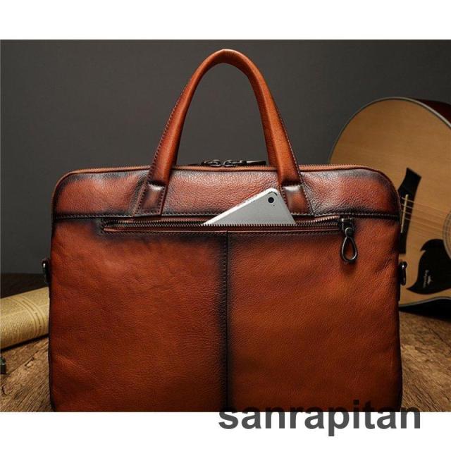本革 メンズバッグ ブリーフケース ビジネスバッグ 牛革 レザー トート