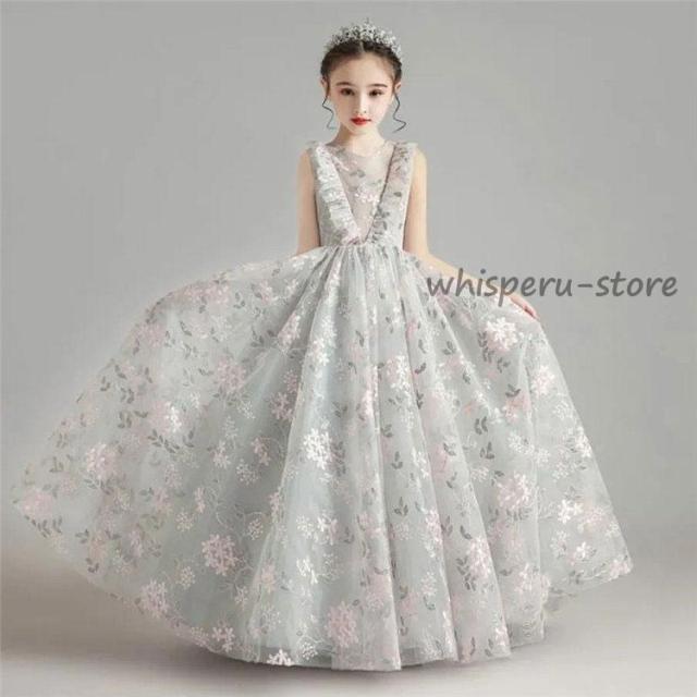 子供ドレス 発表会 ピアノ発表会 女の子 発表会ロングドレス 入学式 撮影用 結婚式 七五三 演奏会 子ども服 パーティードレス フォーマル キッズ ジュニア