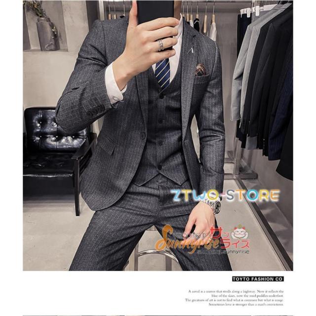 メンズスーツ スリーピーススーツ スリーピース ビジネススーツ
