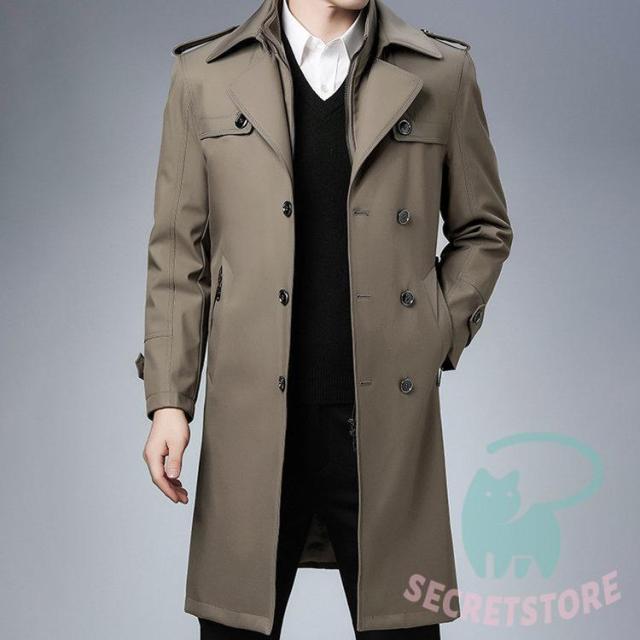 メンズトレンチコート　コート　春秋冬　メンズ　　ロングコート　トップス　アウター　ミディアム　ビジネス　通勤　カジュアル　紳士