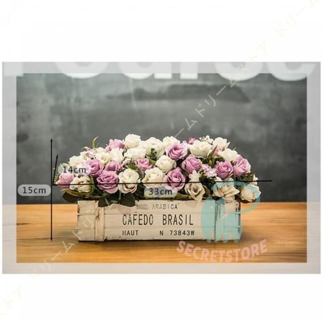 造花 観葉植物 木柵 鉢植え フェイクグリーン インテリア 光触媒 おしゃれ 癒しの グリーン デコレーション 復古 枯れない 本物そっくり 手作り 本物そっくり