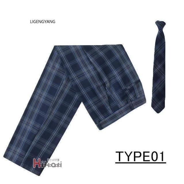 2点セット 制服 スクールパンツ ロングパンツ 男子 高校生 ズボン チェック ネクタイ キッズ 男の子 小学生 入学 発表会
