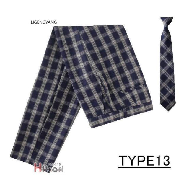 2点セット 制服 スクールパンツ ロングパンツ 男子 高校生 ズボン チェック ネクタイ キッズ 男の子 小学生 入学 発表会