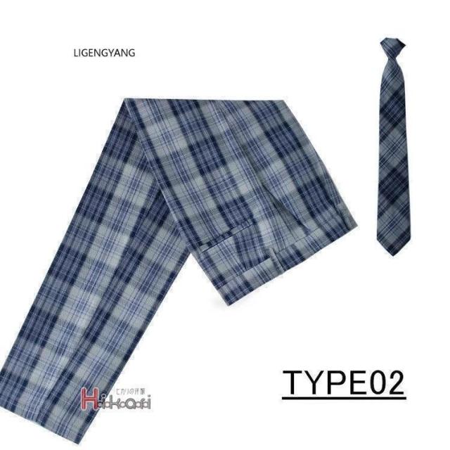 2点セット 制服 スクールパンツ ロングパンツ 男子 高校生 ズボン チェック ネクタイ キッズ 男の子 小学生 入学 発表会