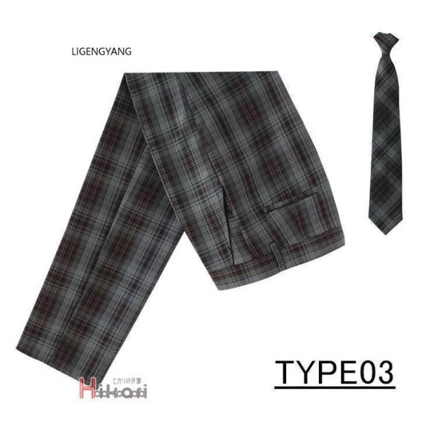 2点セット 制服 スクールパンツ ロングパンツ 男子 高校生 ズボン チェック ネクタイ キッズ 男の子 小学生 入学 発表会