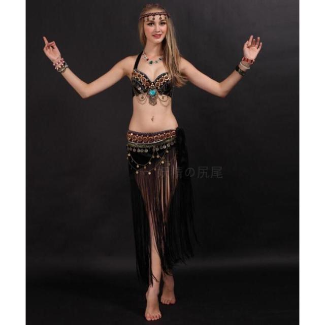 ダンス衣装 ベリーダンス衣装トップス ロングスカート ブラ 2点上下セット コスプレ 社交ダンス 演出服 レディース 舞台 レッスン着 アラビアン全店二点送料無料