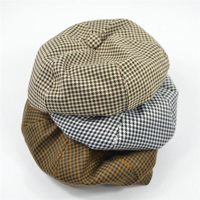 ベレー帽 帽子 レディース 格子柄 チェック ファッション カジュアル おしゃれ 可愛い ブラック カーキ ブラウン 春秋