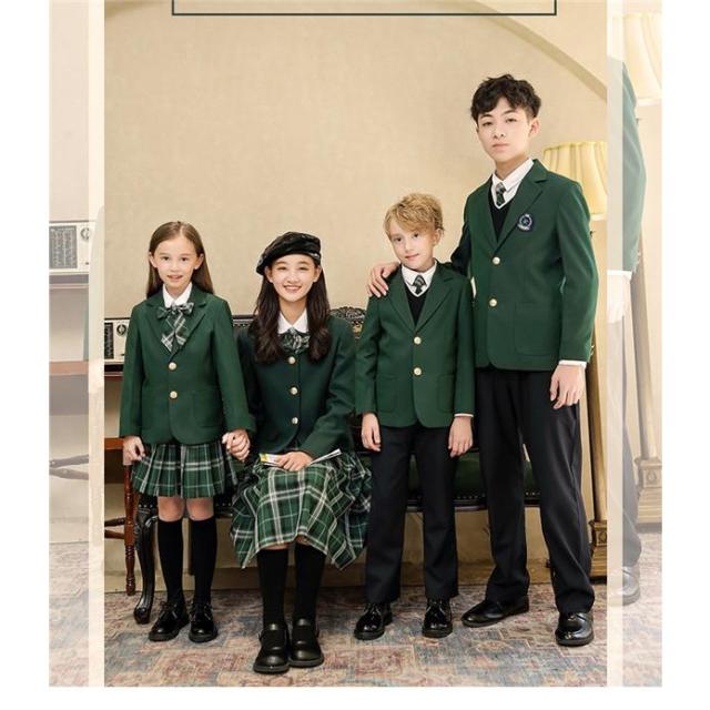 学生服 子供服 韓国 上下セット キッズスーツ キッズフォーマル 女の子 男の子 ベージュ グリーン 緑 七五三 誕生日 合唱服 団体 100~180cm