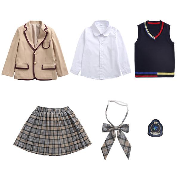 学生服 子供服 韓国 上下セット キッズスーツ キッズフォーマル 女の子 男の子 ベージュ グリーン 緑 七五三 誕生日 合唱服 団体 100~180cm