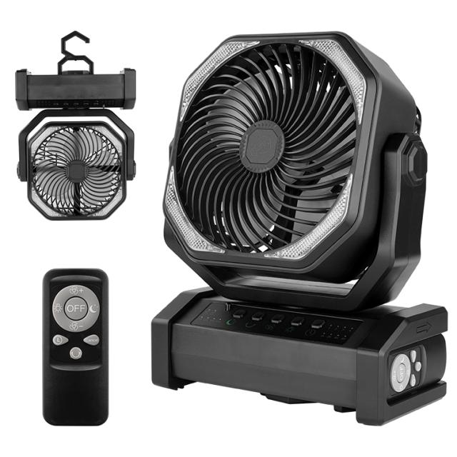 扇風機 卓上 首振り アウトドア 20000mAh 最大60時間使用 角度調整 LED