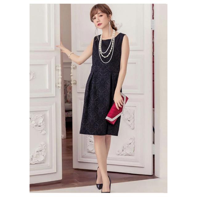 パーティードレス レディース 結婚式 ワンピドレス 黒 ノースリーブ ワンピース 大人 レース Aライン ドレス ベージュ ドレスワンピ ミディアム ネイビー 紺 ボルドー ブラック アイボリー 結婚式ドレス