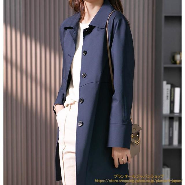 トレンチコート レディース 40代 ミディアム丈ジャケット ステンカラー