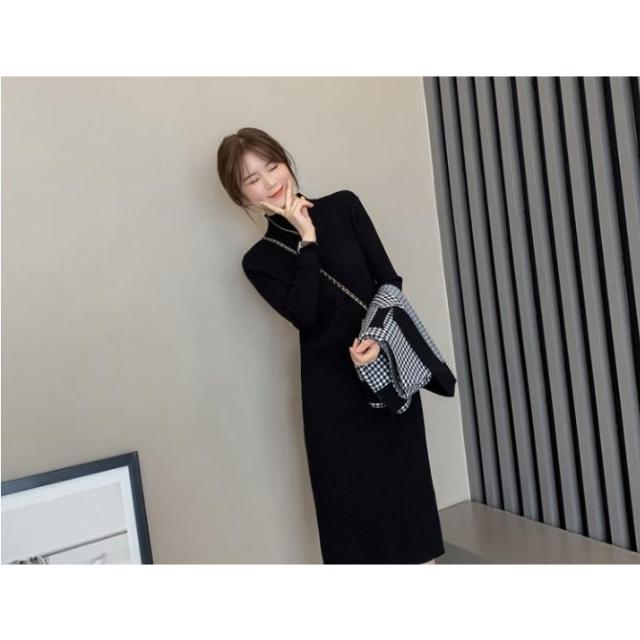 ワンピース ベストセットワンピース セットアップ レディース ラシャベスト レイヤード ニットワンピース 長袖 ベルト付き 無地 スリットワンピ 着重ね 可愛い ワンピース ベストセットワンピース セットアップ レディース チェック